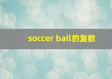 soccer ball的复数